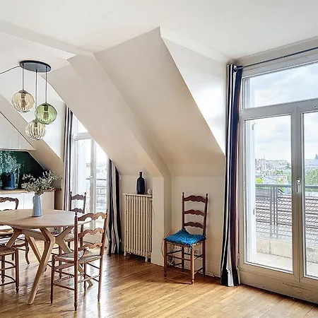 Apartment Balcony With View Of Montmartre Paris